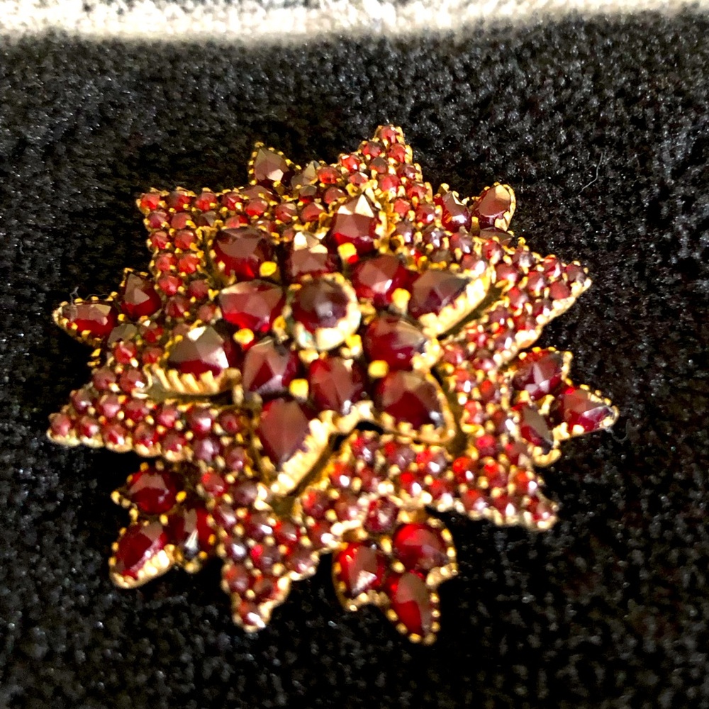 Vintage Star ⭐️ like Garnet Brooch,very lovely